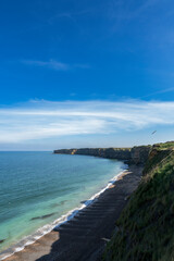 View East from Pointe du Hoc in Normandy, one of the key Overlord fighting sites.