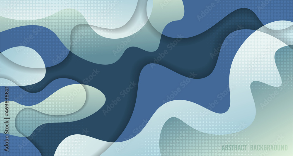 Poster abstract gradient blue design of rounded lines pattern decorative template. overlapping with copy sp