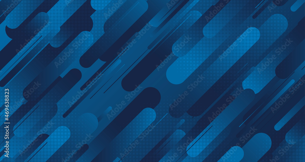 Poster abstract gradient blue design of rounded lines pattern decorative template. overlapping with copy sp