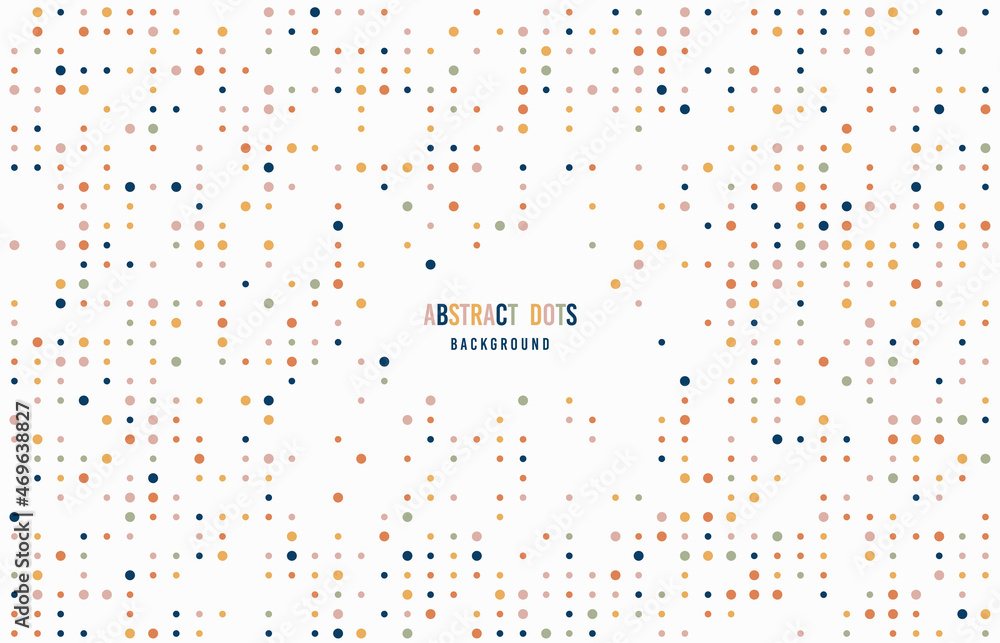Poster abstract colorful dots pattern artwork decorative template. overlapping with copy space center backg