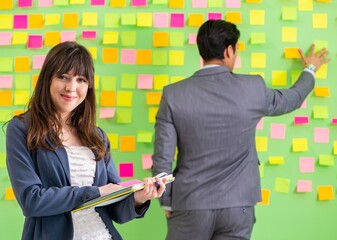 Business colleagues discussing future priorities