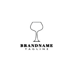 glasses logo cartoon template black icon isolated cute