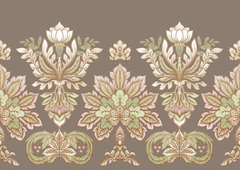 Classical luxury old fashioned damask ornament, royal victorian floral baroque. Seamless pattern, background. Vector illustration.
