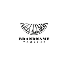 slice orange fruit logo cartoon design icon black template isolated vector illustration