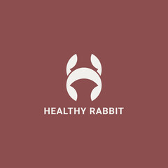 Healthy Rabbit H letter symbol logo design