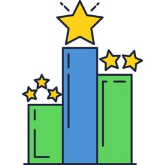 Fototapeta premium Career podium vector icon rating star award