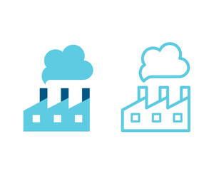 環境アイコン　温室効果ガス　二酸化炭素　工場　産業