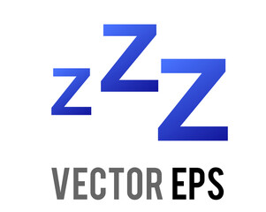 vector isolated gradient blue sleepy ZZZ symbols icon