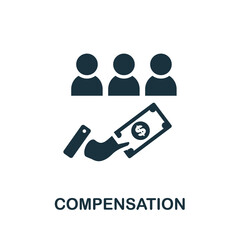 Compensation icon. Monochrome sign from crisis collection. Creative Compensation icon illustration for web design, infographics and more