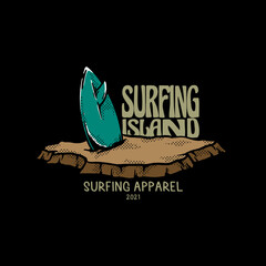 Surfing Longboard Hand Drawn Traditional Old School Influenced Art Drawing Vintage Illustration for t shirt Print Vector Image