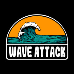 WAVE BADGE DESIGN ILLUSTRATION FOR WHATEVER