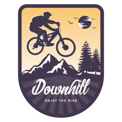 Downhill logo design for raster screen printing art