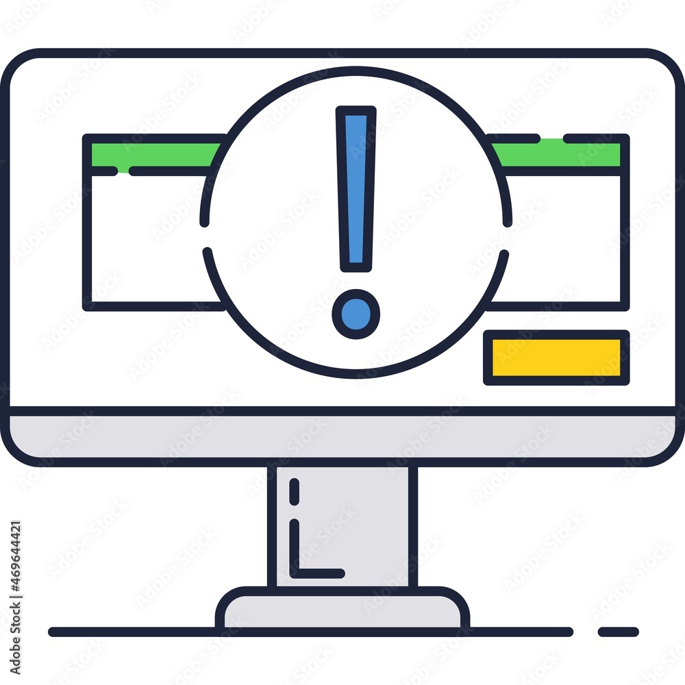 Poster connection lost icon, web error on vector computer