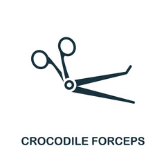 Crocodile Forceps icon. Monochrome sign from medical equipment collection. Creative Crocodile Forceps icon illustration for web design, infographics and more
