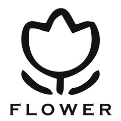 Flower logo for florist, wedding organizer, or web profile. Vector illustration isolated on white background.
