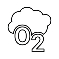 Gas, oxygen, symbol line icon. Outline vector.