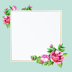 Beautiful floral rectangle frame design vector