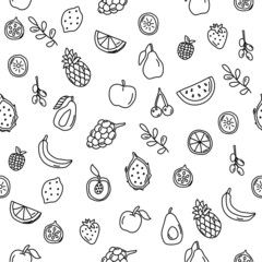 pattern fruit black white