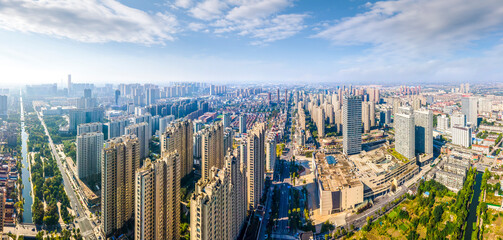 Aerial photography of the architectural landscape of China's Haian city