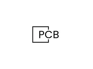 PCB letter initial logo design vector illustration