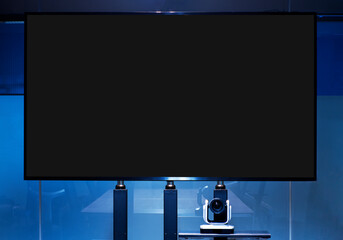 Television blank screen with camera webcam