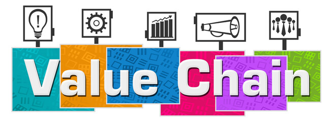 Value Chain Colorful Texture Blocks Symbols On Top 
