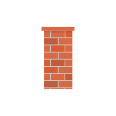 Brick chimney icon on white background