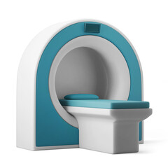 conceptual medical hospital tech lab MRI CT scan diagnostic unit 3d illustration rendering 3d icon isolated