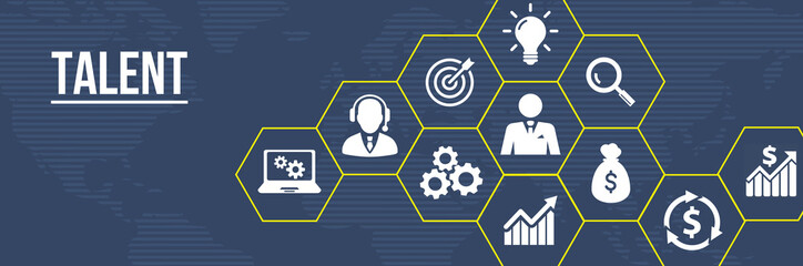 Internet, business, Technology and network concept.Open your talent and potential. Talented human resources - company success. 3d illustration.