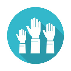 Partnership icon with long shadow for graphic and web design.