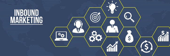 Internet, business, Technology and network concept. Inbound marketing. 3d illustration.