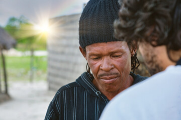 African man talking