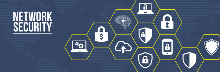 Internet, business, Technology and network concept. Cyber security data protection business technology privacy concept. 3d illustration