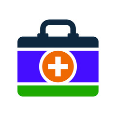Healthcare, medical tools, bag icon. Simple vector sketch.