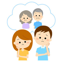 高齢の親について悩んでいる夫婦