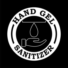 Hand gel sanitizer icon isolated on dark background