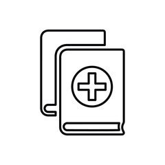 Education, library, medical books outline icon. Line vector design.