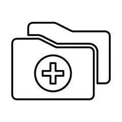 Archive, directory, files, library, medical folder line icon. Outline vector.