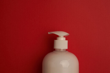 pads tampons underwear feminine hygiene red background