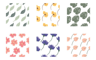 Pattern doodle flower with six model 