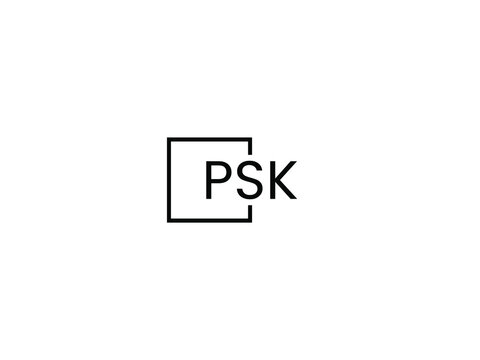 PSK letter initial logo design vector illustration