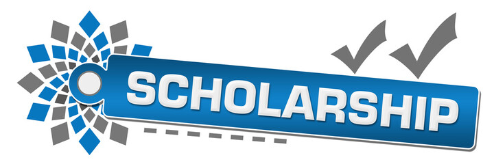 Scholarship Blue Grey Circular Label Tick Marks 