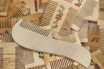 Fototapeta na wymiar handmade wooden combs