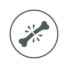 Accident, problem, skeleton, bone, broken icon. Gray vector sketch.