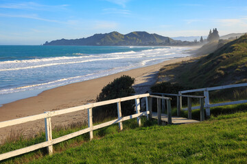 Wainui Beach near Gisborne, New Zealand, photographed in late afternoon light