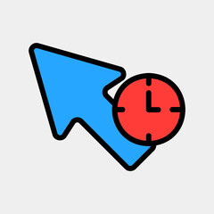 Wait cursor icon vector illustration in filled line style, use for website mobile app presentation