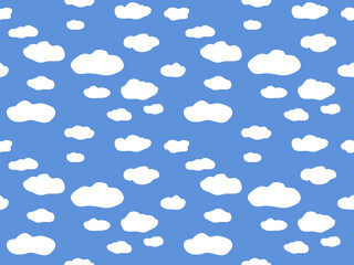 Cute Clouds Pattern - Endless Vector Background