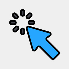 Loading cursor icon vector illustration in filled line style, use for website mobile app presentation