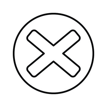 recommend clip art: Cancel, close, delete, erase, fail, remove, stop outline icon. Line art design.
