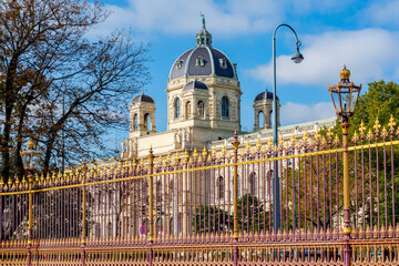 Dome of Natural History Museum (Naturhistorisches museum) on Maria Theresa square...